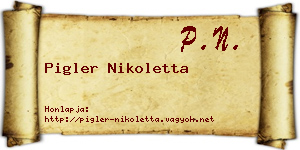 Pigler Nikoletta névjegykártya