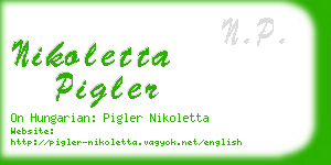 nikoletta pigler business card